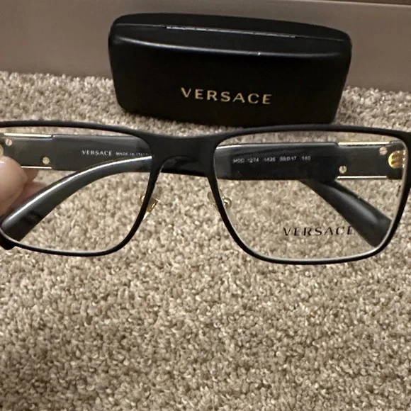 Versace Black and Gold Eyeglasses with Case - Picture 2 of 6